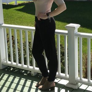 Bebe Suede Black Pants Tapered Leg size Small